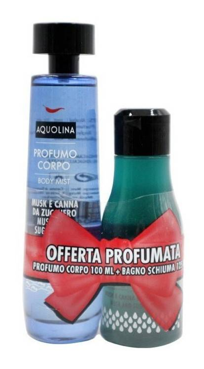 Aquolina  Conf. Profumo Corpo 100 ml & Bagno Schiuma 125 ml Musk E Canna Da Zucchero