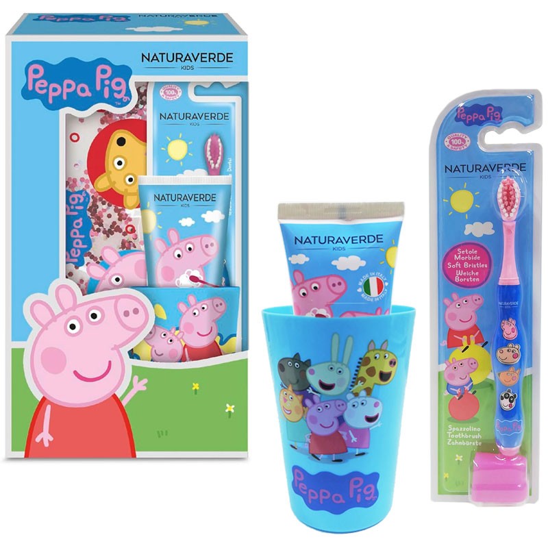Peppa Pig Conf. Dentrificio 75 ml. + Spazzolino + Bicchiere + Pochette