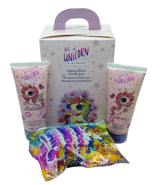 Be A Unicorn Conf. Bagnoschiuma 100 ml & Shampoo e Balsamo 100 ml + Sorpresa