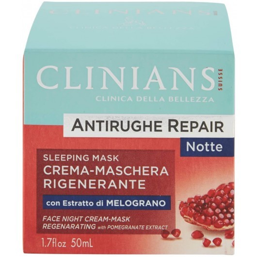 Clinians Antirughe Repair Crema Maschera Viso Notte Melograno 50 ml