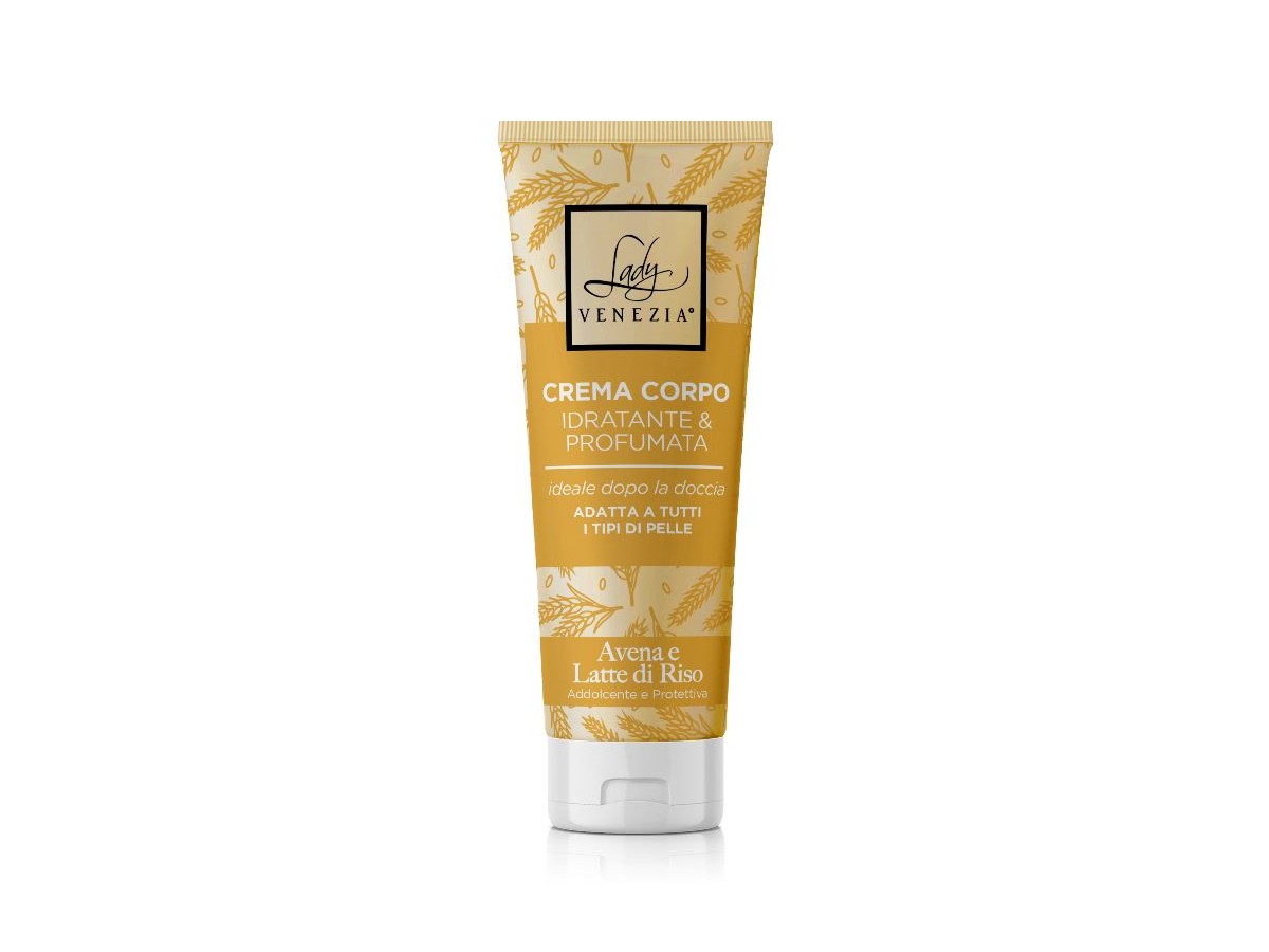 Crema Corpo Lady Venezia 250 ml. Idratante al Avena e Latte di Riso