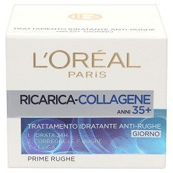 L`Oreal Crema idratante attiva anti rughe 35 al collagene giorno 50 ml.