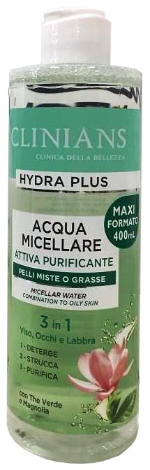 Clinians Acqua Micellare Hydra Plus 3in1  pelli miste o grasse 400 ml