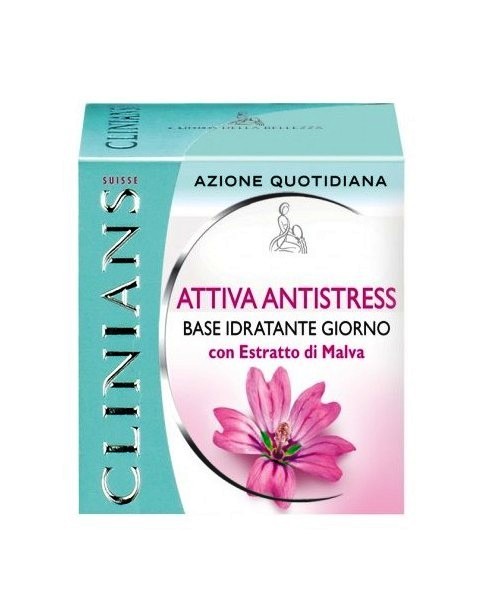Clinians Attiva AntiStress Base Idratante Quotidiana con Estratto di Malva 50 ml