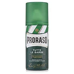 PRORASO Schiuma Da Barba Rinfrescante E Tonificante Olio Di Eucalipto E Mentolo Per Tutte Le Barbe Verde 400 Ml.