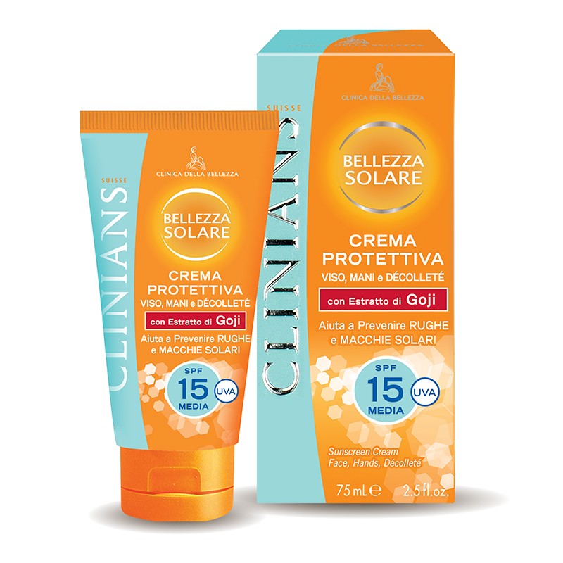 CLINIANS Crema Protettiva SPF.15 Viso, Mani e Decollete'75 ml