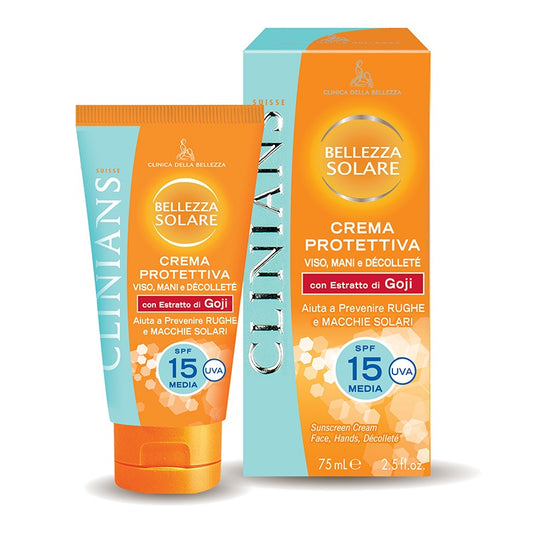CLINIANS Crema Protettiva SPF.15 Viso, Mani e Decollete'75 ml