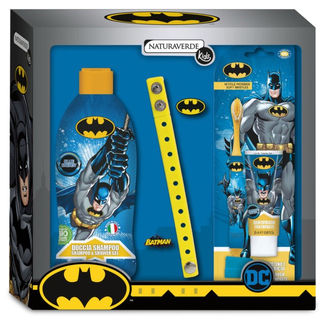 Bat Man Oral care & bagnoschiuma baby 250 ml. & Bracciale Cofanetto