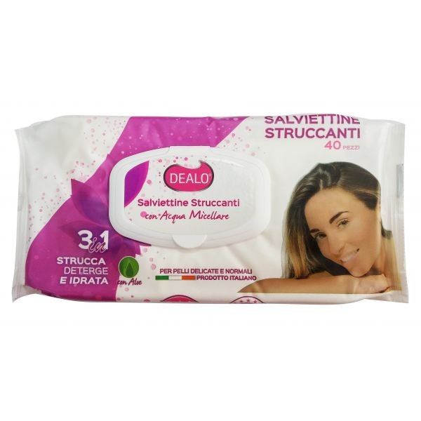 Dealo Salviettine Struccanti con Acqua Micellare 40 pz