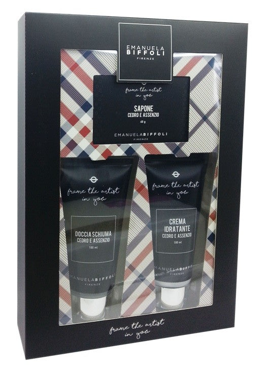 Emanuela Biffoli Conf. Crema Idratante 100 ml + Doccia Schiuma 100 ml + Saponetta 60g Al Cedro e Assenzio