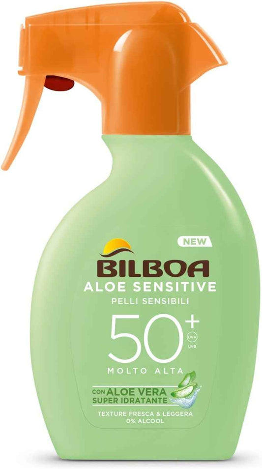 Bilboa Aloe Vera Solare latte Trigger 250 ml. SPF 50+ Molto Alta