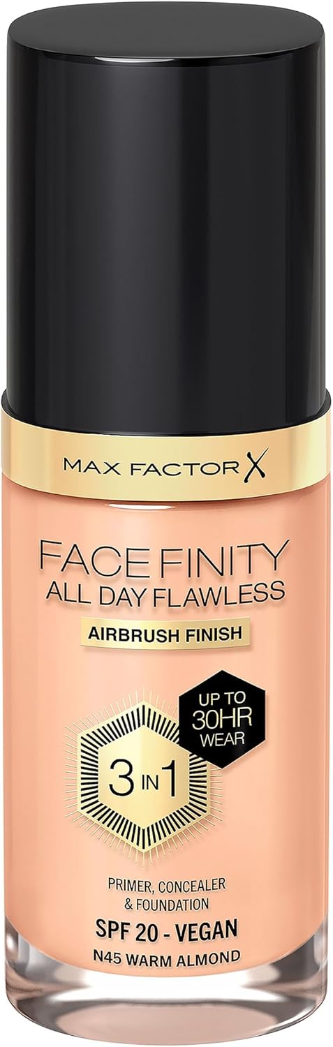 MAX FACTOR Fondo Tinta Face Finity Colore 45 Warm Almond