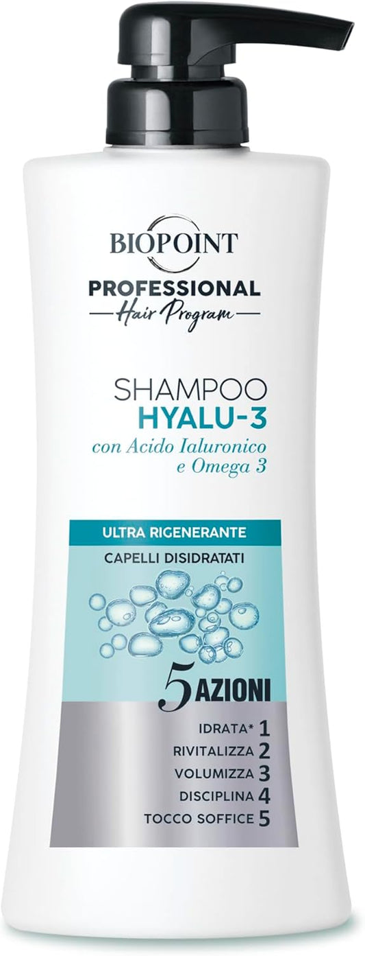 Biopoint Professional Shampoo Hyalu-3 Ringenerante 400 ml. C-pompetta