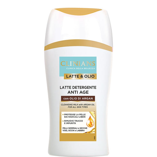 Clinians Latte & Olio Latte Detergente Anti Age 200 ml Olio di Argan