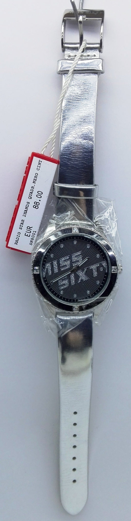 Miss Sixty Orologio SN8001 Radio Start 2 Hands Quadrante Nero Cinturino Argento