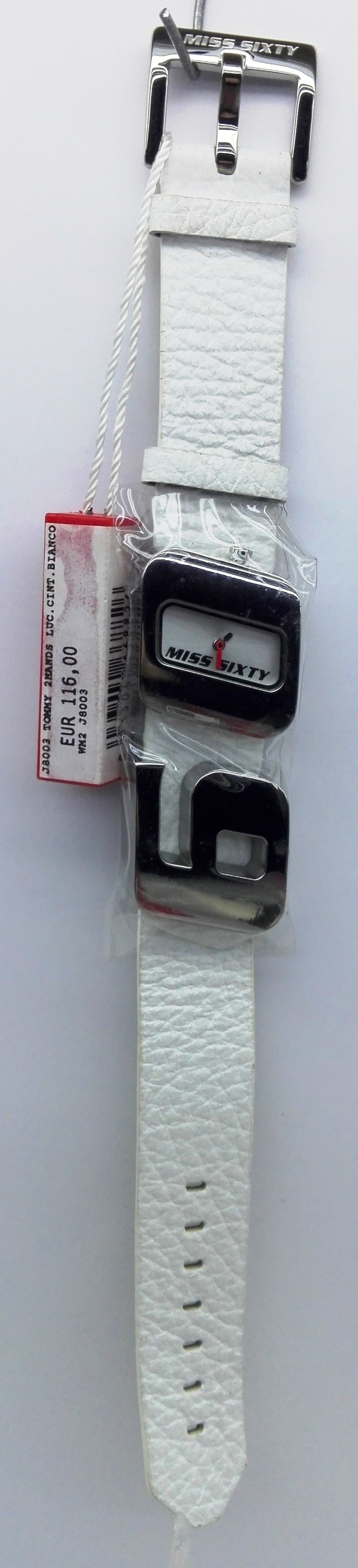 Miss Sixty Orologio WM2 J8003 Tommy 2 Hands Quadrante Argento Cinturino Bianco