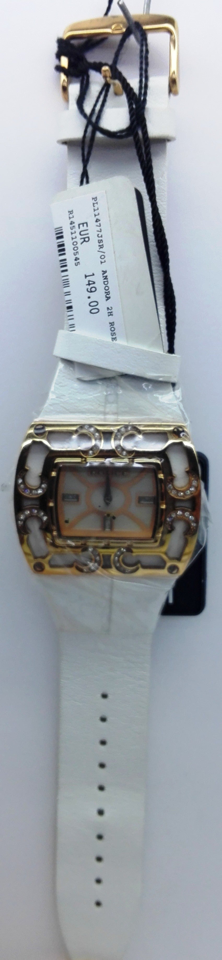Police Orologgio PL11477JSR/01 Fast Lane Quadrante Oro Cinturino Bianco
