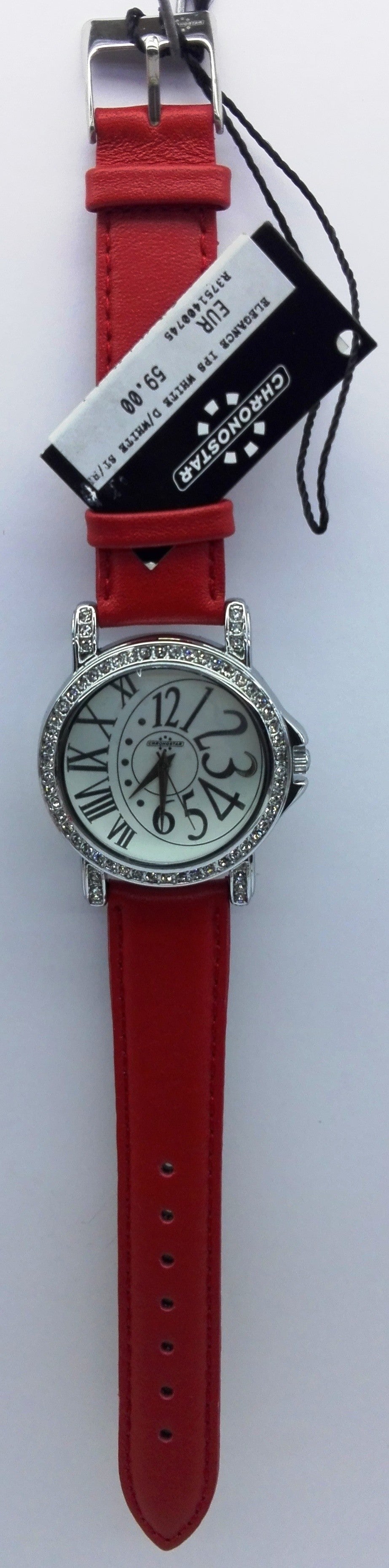 Cronostar Orologio R3751400745 Elegance Quadrante Bianco Cinturino Rosso
