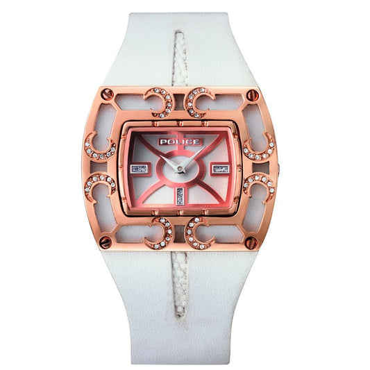 Police Orologgio Adora 11477JSR / 01 Quadrante Bianco Cinturino Bianco